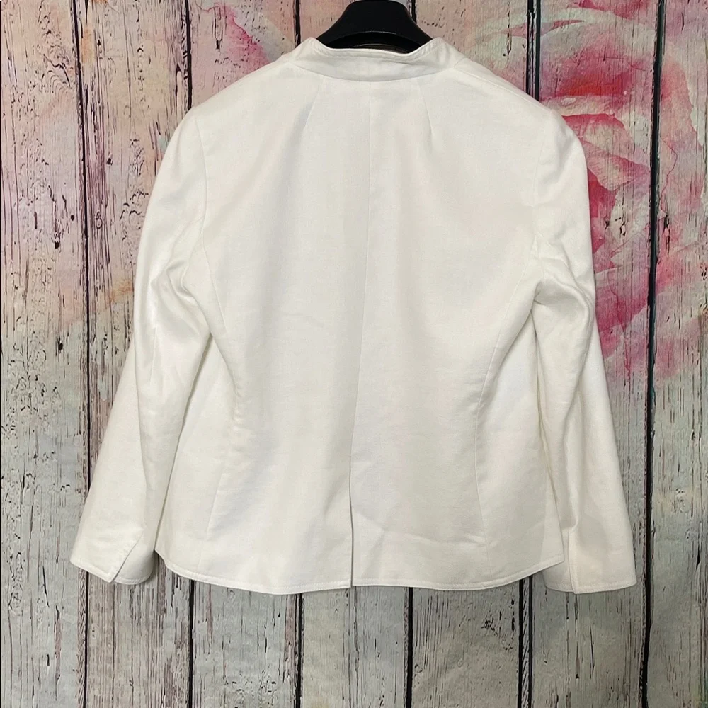 J.Crew White Linen Blend Blazer 12p